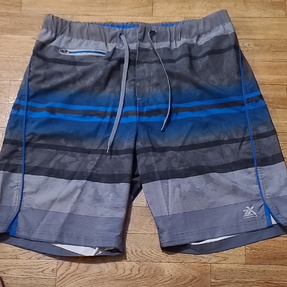 ZeroXposur Other - ZeroXposur Gray and Blue Board Shorts with Gradient Design (D2)